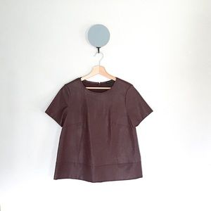 NWOT Banana Republic Burgundy Faux Leather Top